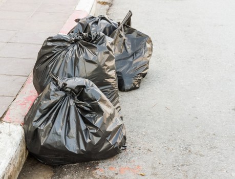 Recycling bins and waste segregation in a commercial office
