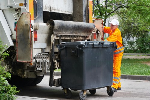 Commercial waste collection truck in Paddington street